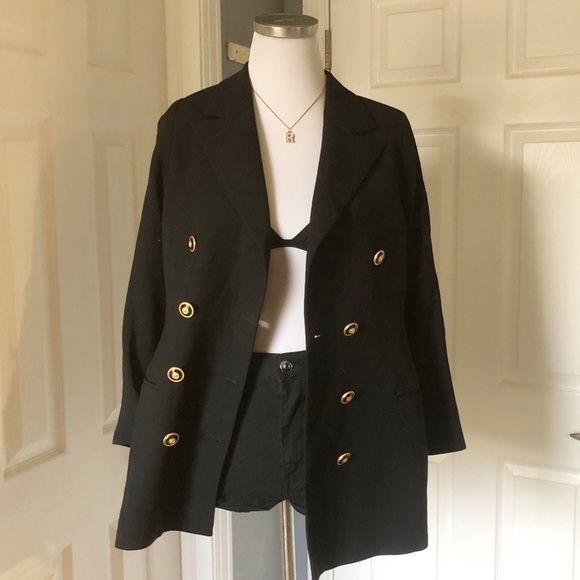 ⚫️ VINTAGE BON GENIE GRIEDER ON TREND MILITARY STYLE BLAZER CHIC​ SIZE 40​ - Picture 2 of 10